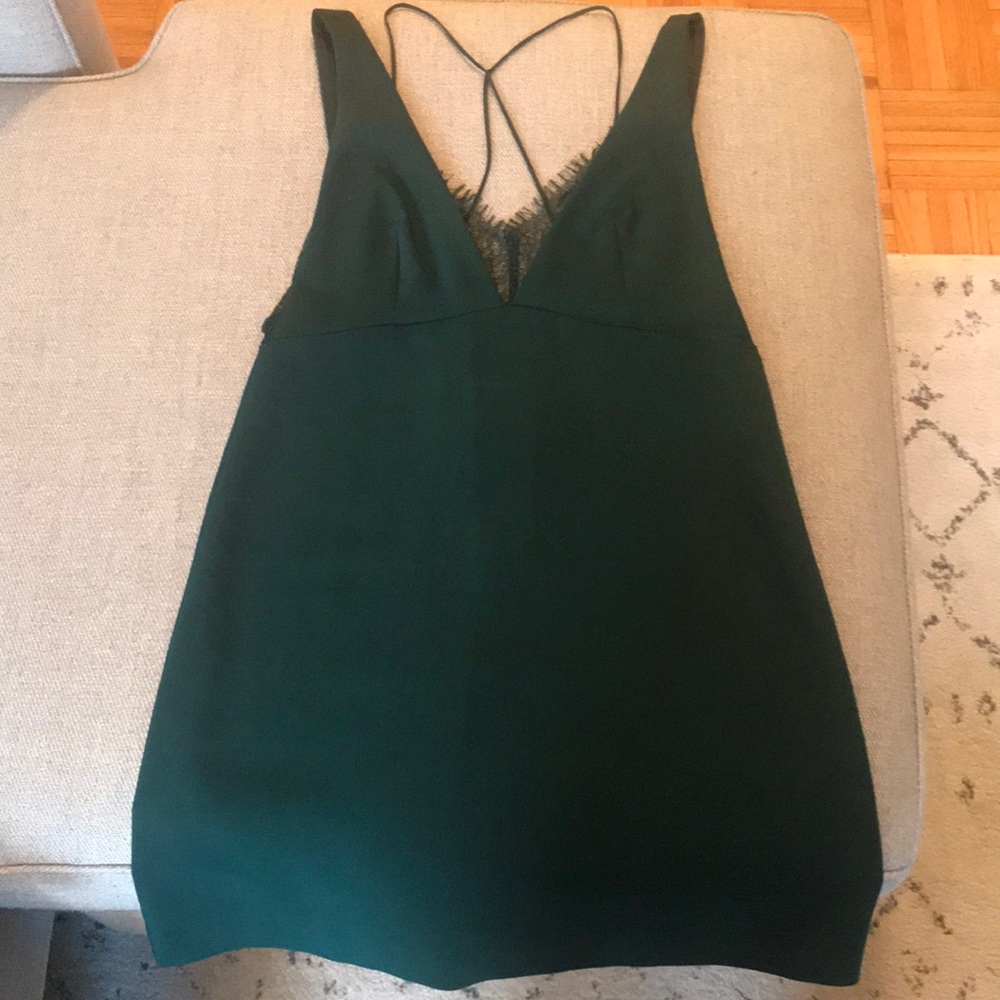 Green Zara dress with lace detail